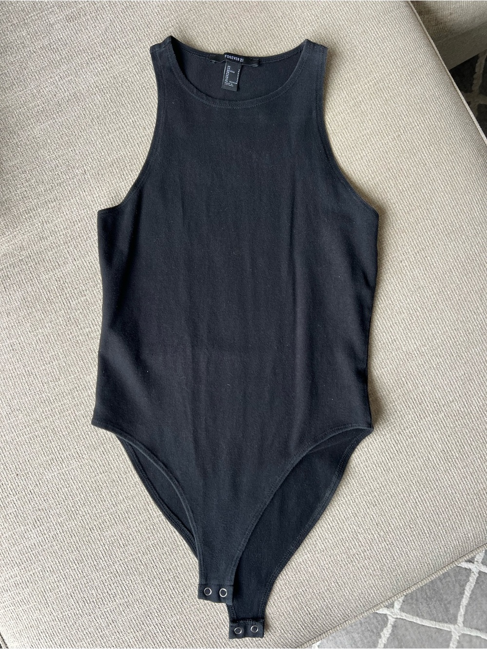 Forever 21 Black Ribbed Tank Bodysuit for Kids